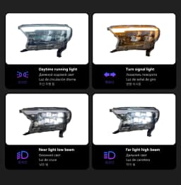 AKD Head Lamp for Ford Ranger LED Headlight 2016-2020 Headlights Ranger DRL Turn Signal High Beam Angel Eye Projector Lens