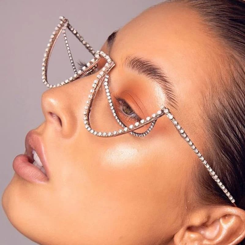 Stonefans Multi-layer Decoration Jewelry for Women Rhinestone Retro Crystal Metal Eyeglasses Fashion Glasses Frame Party 2023