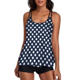 Flowy Tankini Bathing Suits For Women Push Up Padded Tummy Control Swimsuits Two Piece Swimwear Tank Tops With Boyshorts