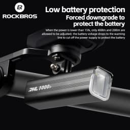 ROCKBROS Bicycle Light 1000LM 4500mAh Bike Front Light Type-C Aluminum Alloy Rainproof LED Flashlight MTB Road Cycling Light