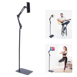 1.35M Height Tablet Stand Tripod Floor Holder Adjustable Tablet Mobile Phone Mount Lazy Frame Enlarged Square Base