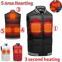 5 Areas Self heating vest USB thermal vest women Heating down jacket Men's vest 3 seconds Heating heater vest Body Warmer Coat