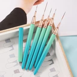 Nail Art Liner Brushes 5 Pcs Striping Nail Art Brushes Fine Liner Brush 5/8/13/20/25mm Detail Drawing Brush Painting Art Design