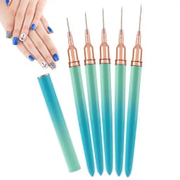 Nail Art Liner Brushes 5 Pcs Striping Nail Art Brushes Fine Liner Brush 5/8/13/20/25mm Detail Drawing Brush Painting Art Design