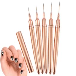 Nail Art Liner Brushes 5 Pcs Striping Nail Art Brushes Fine Liner Brush 5/8/13/20/25mm Detail Drawing Brush Painting Art Design