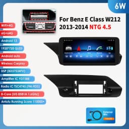 10.25"Android 13 Autoradio 2din Carplay For Mercedes Benz W212 E-Class E200 E230 E260 E300 S212 NTG 4.0 4.5 5.0 Multimedia Audio