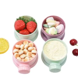Cartoon Style Fruits Portable Baby Food Storage Box Multiple Openings Cereal Cartoon Infant Milk Powder Toddle Snack Container