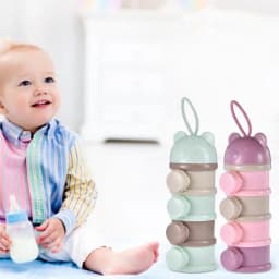 Cartoon Style Fruits Portable Baby Food Storage Box Multiple Openings Cereal Cartoon Infant Milk Powder Toddle Snack Container