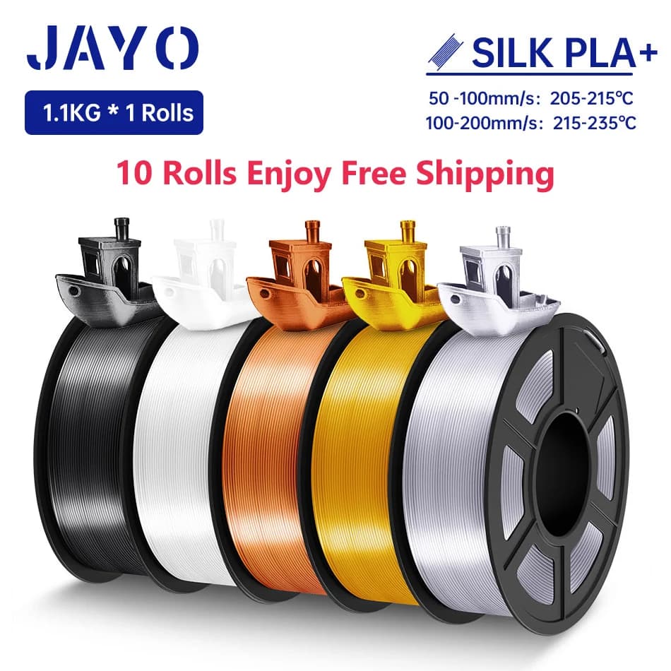 JAYO SILK PLA + Filament 1.75mm SILK PLA Plus Filament 1.1KG Smooth Silky Shiny Surface 3D Filament Fit For FDM Printers
