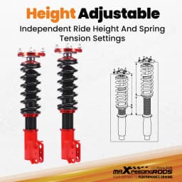 Coilovers 24 Way Damper Struts & Rear Control Arms Kit for Ford Mustang 94-04 Adjustable Damping Shock Absorbers Kit