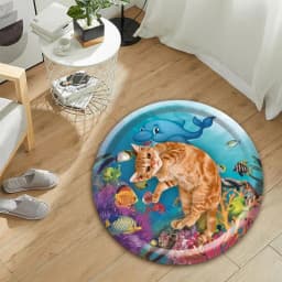 Water Sensory Play Mat For Cats Summer Pet Bed Water Play Mat Inflatable Water Play Mat Pet Cooling Bed Round Water Sensory Pad