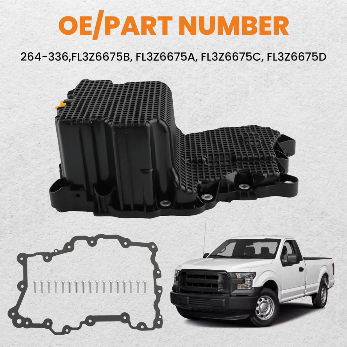 Engine Oil Pan w/ Gasket for 2015 2016 2017 Ford F-150 FL3Z6675B FL3Z6675A FL3Z6675C FL3Z6675D