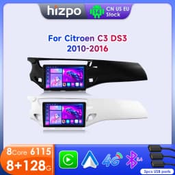 Hizpo 9'' Intelligent Screen For Citroen C3 DS3 2010-2016 2din Android Auto Car Radio Multimedia Video Player GPS Carplay 8+128G
