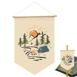 Outdoor Camp Flags Camp Decoration Canvas Hanging Cloth Bunting Home Decorations Camping Banner Spring Travel Kids Room Ornament