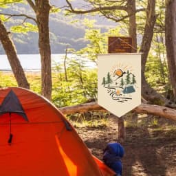 Outdoor Camp Flags Camp Decoration Canvas Hanging Cloth Bunting Home Decorations Camping Banner Spring Travel Kids Room Ornament