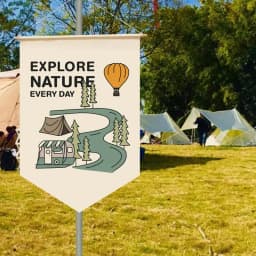 Outdoor Camp Flags Camp Decoration Canvas Hanging Cloth Bunting Home Decorations Camping Banner Spring Travel Kids Room Ornament