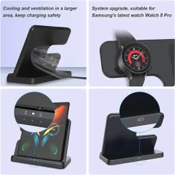 3 In 1 Wireless Charging Station Holder Multiple Devices Wireless Charger Dock With Type C Cable For Watch Earphones Smart Phone