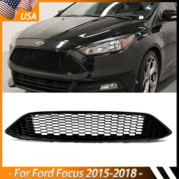 Front Upper Bumper Grille For 2015-18 Ford Focus S SE RS Gloss Black Honeycomb