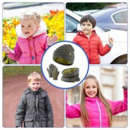 Girls Winter Hat Gloves Set  Winter Hat Scarf Gloves Set Thermal Warm Soft Knit Beanie Gloves Scarf for Camping Traveling Hiking