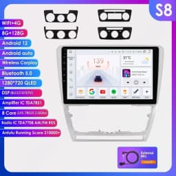 Hizpo Android 13 Car Radio For Skoda Octavia 2 A5 2008 - 2013 Multimedia Player Navigation GPS 2 Din Carplay Stereo Speaker RDS