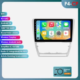 Hizpo Android 13 Car Radio For Skoda Octavia 2 A5 2008 - 2013 Multimedia Player Navigation GPS 2 Din Carplay Stereo Speaker RDS