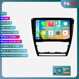 Hizpo Android 13 Car Radio For Skoda Octavia 2 A5 2008 - 2013 Multimedia Player Navigation GPS 2 Din Carplay Stereo Speaker RDS