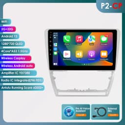 Hizpo Android 13 Car Radio For Skoda Octavia 2 A5 2008 - 2013 Multimedia Player Navigation GPS 2 Din Carplay Stereo Speaker RDS