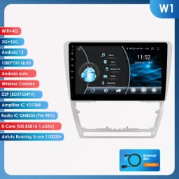 Hizpo Android 13 Car Radio For Skoda Octavia 2 A5 2008 - 2013 Multimedia Player Navigation GPS 2 Din Carplay Stereo Speaker RDS