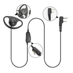 5pcs D Shape Earpiece with PTT Mic Headset For IC-F3011 F4011 F3001 F4001 F1000 F2000 F321 F4210 F3230 Two Way Radio--VBLL