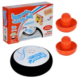Air Hockey Hover Puck Mini Electric Floating Hockey with 2 Red Air Hockey Pushers Air Hockey Board Game Toy Gift for Kids Adults