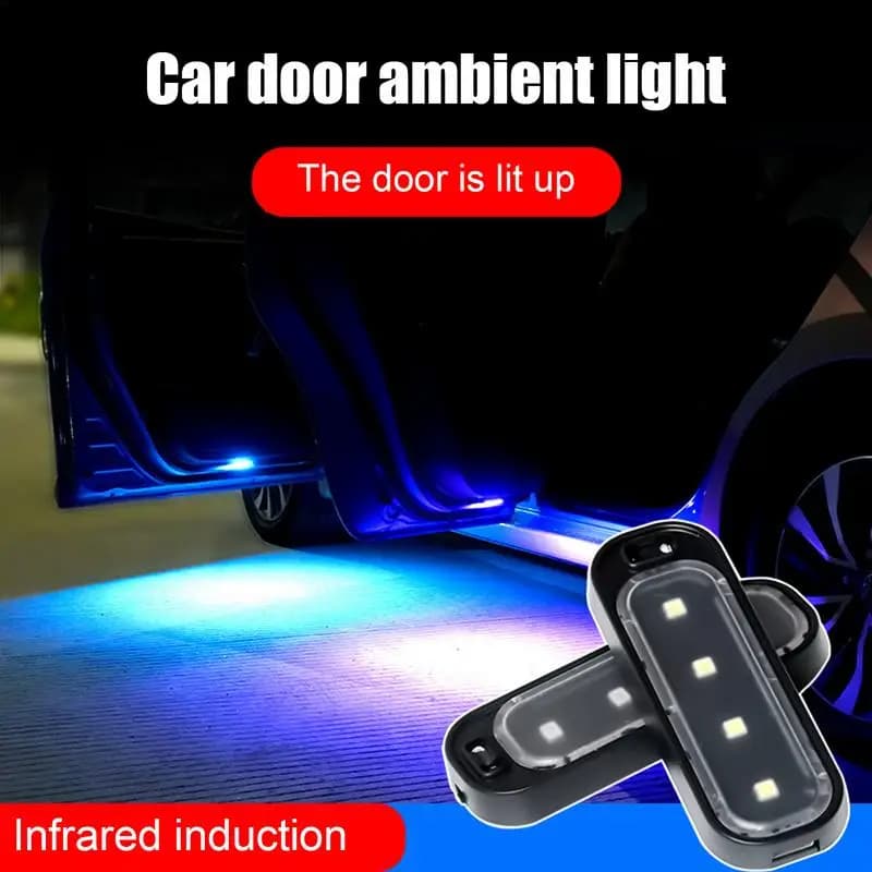 Car Door Welcome Courtesy Light Wiring-Free Auto-Sensing Car Door Welcome Courtesy Lights Car Door Led Warning Light for Car