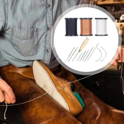 Leather Needle And Thread Kit Heavy Duty Leather Sewing Tools Leather Crafting Tools With Sewing Thread Needle Awl For Carpet