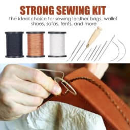 Leather Needle And Thread Kit Heavy Duty Leather Sewing Tools Leather Crafting Tools With Sewing Thread Needle Awl For Carpet