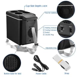 12V 6L Car Freezer Mini Freezer Portable Auto Refrigerator Outdoor Refrigerator Auto Refrigerator Car Heater Cooler
