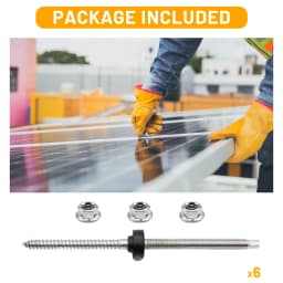 6/10Sets of SUS304 Stainless Steel Solar Hanging Bracket Bolt Set for Solar Panel Mount Kit for Any Wooden Beams