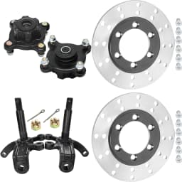 2PCS Disc Rotor Go Kart ATV 4 Stud Front Wheel Rim Hub Stub Axle for 110cc 125cc 150cc Quad Dirt Bike ATV Buggy