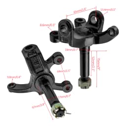 2PCS Disc Rotor Go Kart ATV 4 Stud Front Wheel Rim Hub Stub Axle for 110cc 125cc 150cc Quad Dirt Bike ATV Buggy