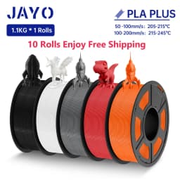 JAYO PLA Plus 3D Printer Filament 1.75MM PLA + Filament 1.1KG/Roll Neatly Wound 3D Printing Filament High Toughness 363 Meters