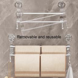 Double rod suction cup towel rack Non punching strong adsorption bathroom storage rack With hook