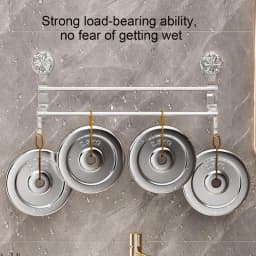 Double rod suction cup towel rack Non punching strong adsorption bathroom storage rack With hook