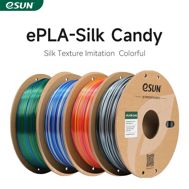 ESUN Silk Candy PLA Filament 1KG 1.75MM Silky Multicolored 3D Printer Filament Gradient Changing Silk Candy PLA 3D Filament