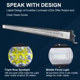 7D 22 - 52in Straight 270W-675W Off Road LED Light Bar with Strong Magnet Brackets Wire 12V 24V Led Bar for SUV Truck 4x4 Boat