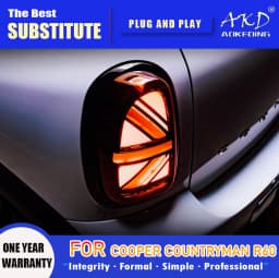 AKD Tail Lamp for MINI Cooper Countryman R60 LED Tail Light 2010-2016 R60 Rear Fog Brake Turn Signal Automotive Accessories