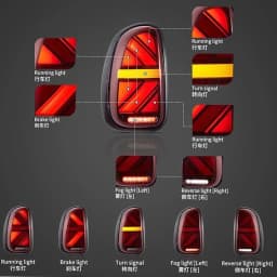 AKD Tail Lamp for MINI Cooper Countryman R60 LED Tail Light 2010-2016 R60 Rear Fog Brake Turn Signal Automotive Accessories