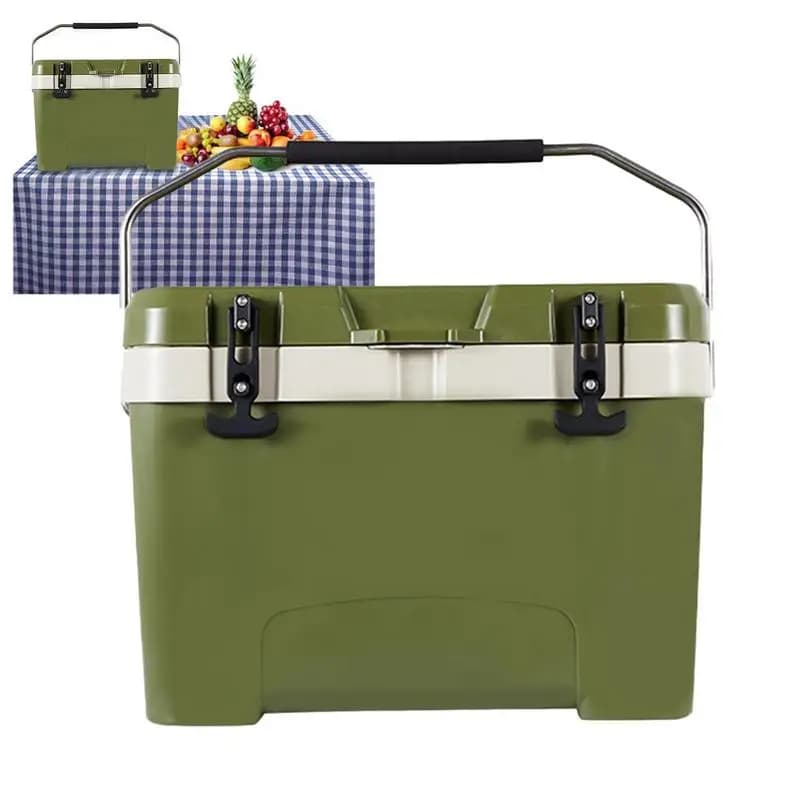 Insulated Ice Chest Insulated Chest Cooler For Outdoor 26L Impact-Resistant Travel Cooler Box For Camping Outdoor Self-Driving