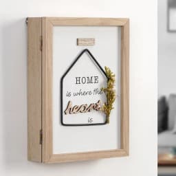 Key Holder Wall Mount Key Box Organizer Wall Mount With 6 Key Hooks Decorative Key Rack With Dried Flowers Key Storage For