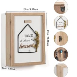 Key Holder Wall Mount Key Box Organizer Wall Mount With 6 Key Hooks Decorative Key Rack With Dried Flowers Key Storage For
