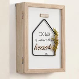 Key Holder Wall Mount Key Box Organizer Wall Mount With 6 Key Hooks Decorative Key Rack With Dried Flowers Key Storage For