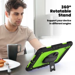 for iPad Air 11 M2 A2902 2024 , Military Grade Shockproof Protector Silicone Cover Pencil Holder+Handle Shoulder Strap