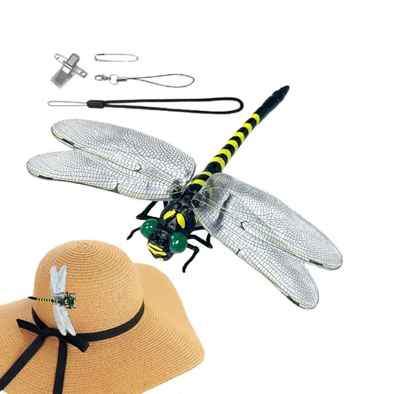 Dragonfly Clip On Simulated Dragonfly With 2 Lanyards Large Decorative Dragonflies 4 Ways To Wear Fly Repelling Dragonfly Clips